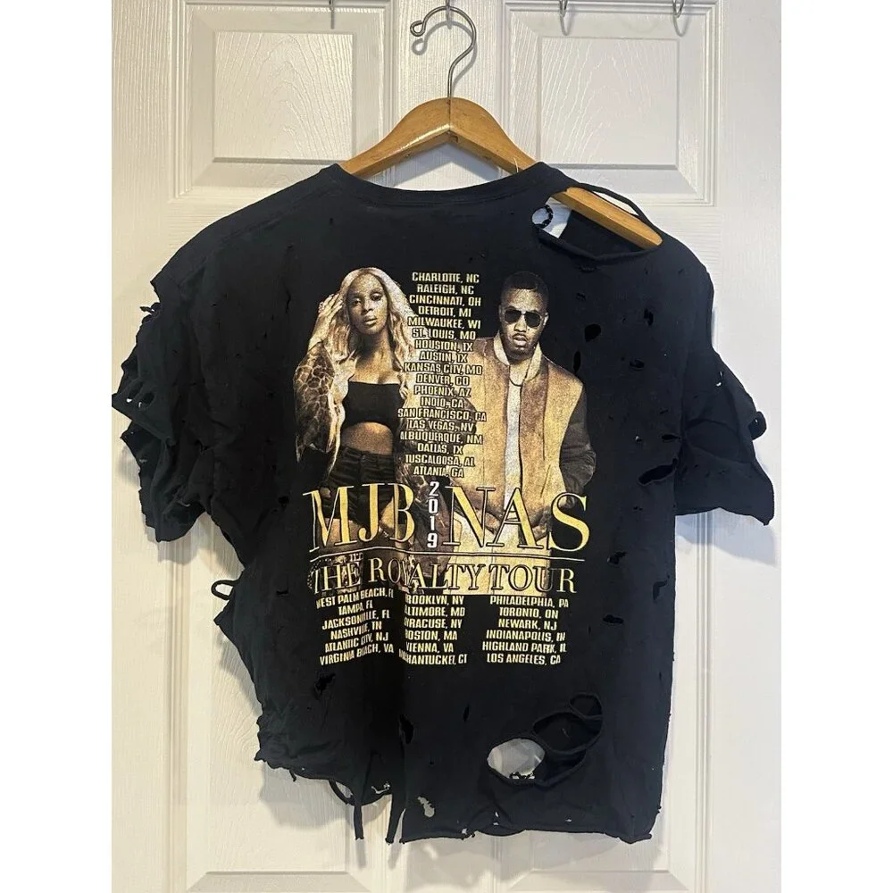 The Royalty Tour Mjb‎ & Nas Custom T Shirt Size XL